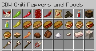 CBW Chili Peppers and Foods — скриншот 1 (Моды, Minecraft)