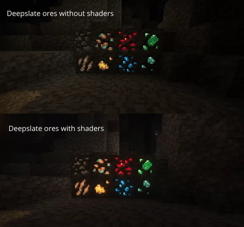 Emissive Ores for Mizuno's 16 — скриншот 2 (Текстуры, Minecraft)
