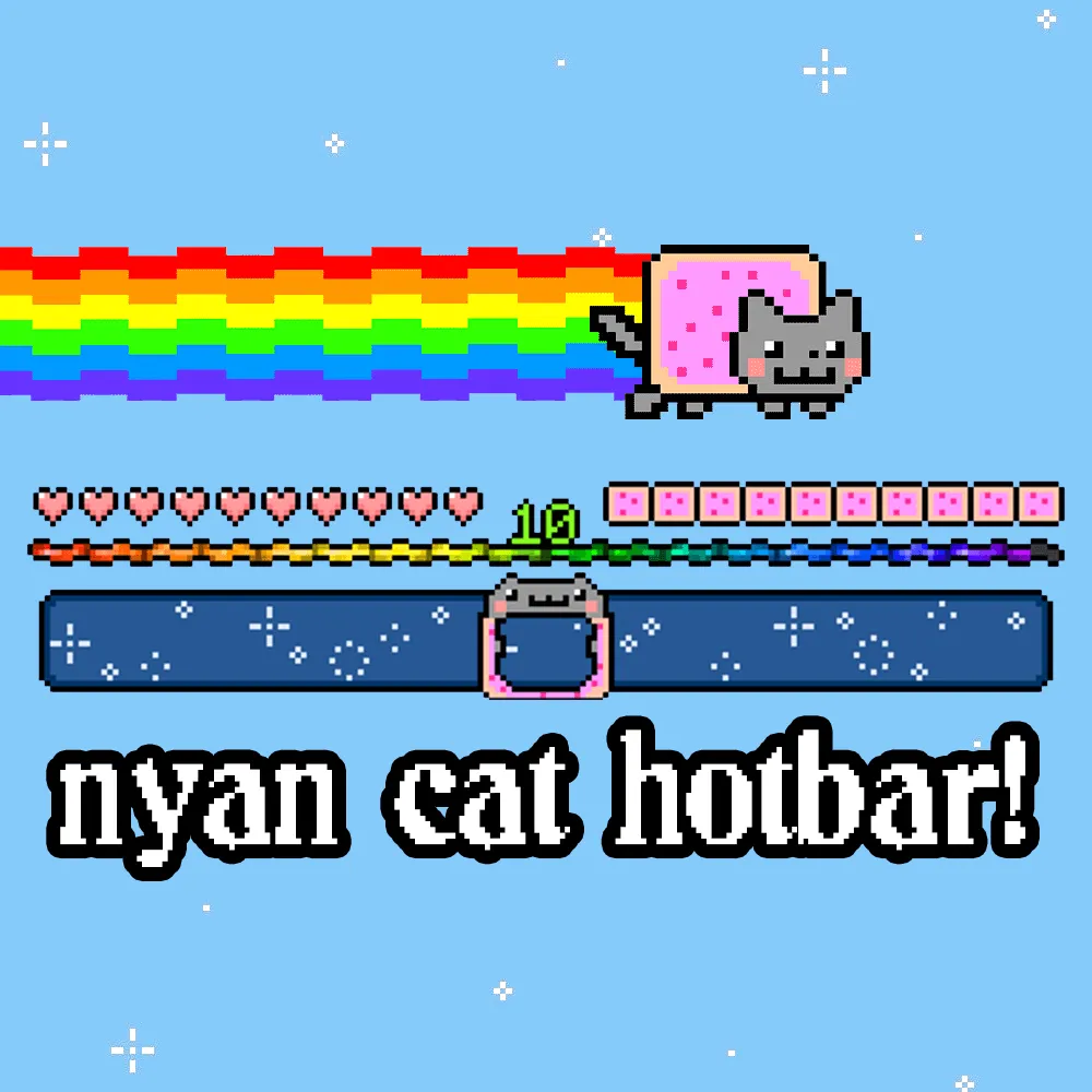 Luvstar's Nyan Cat Hotbar — скриншот 3 (Текстуры, Minecraft)