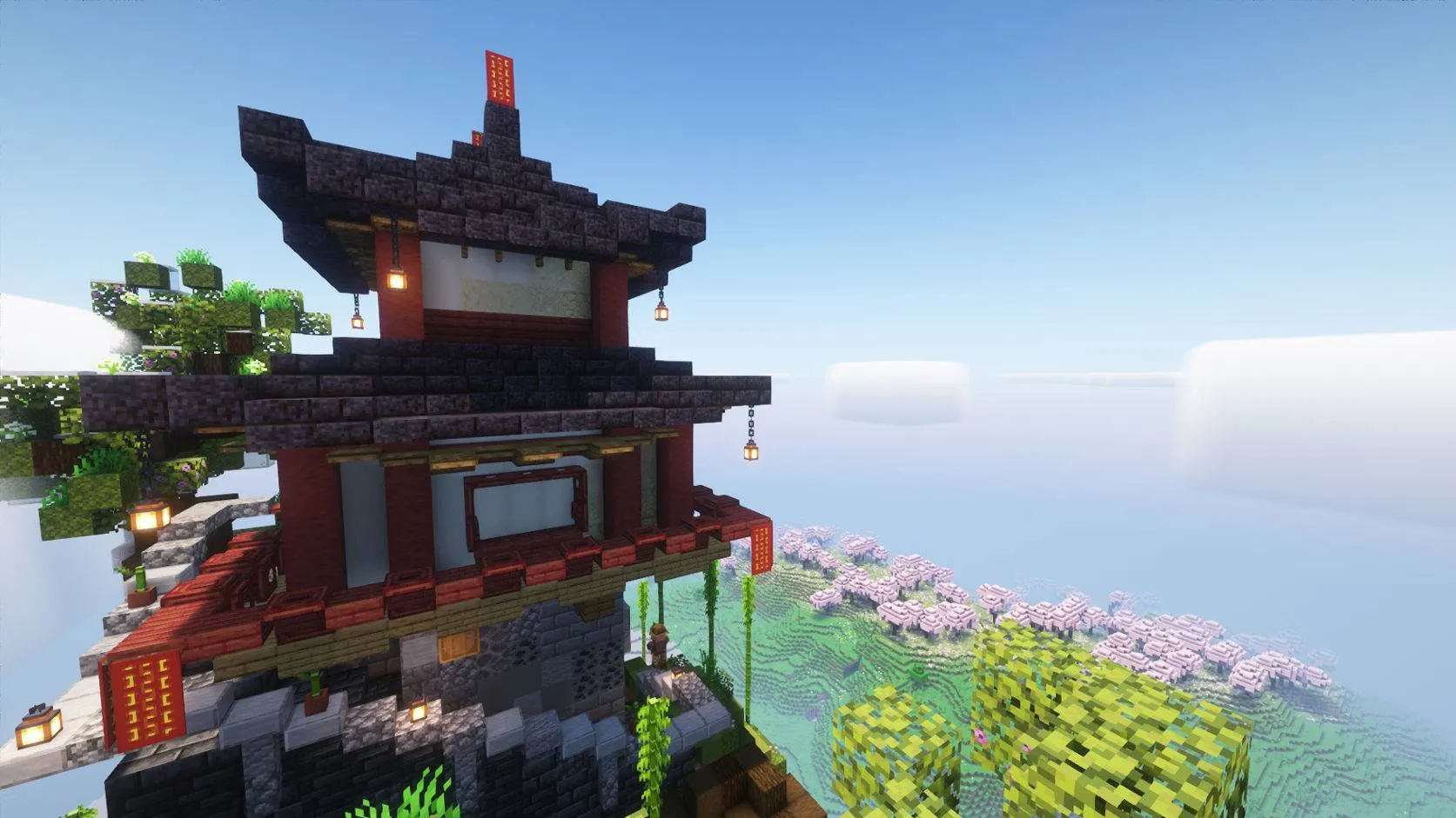 Chinese flying island tower — скриншот 2 (Моды, Minecraft)