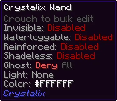 Crystalix, Моды, Minecraft