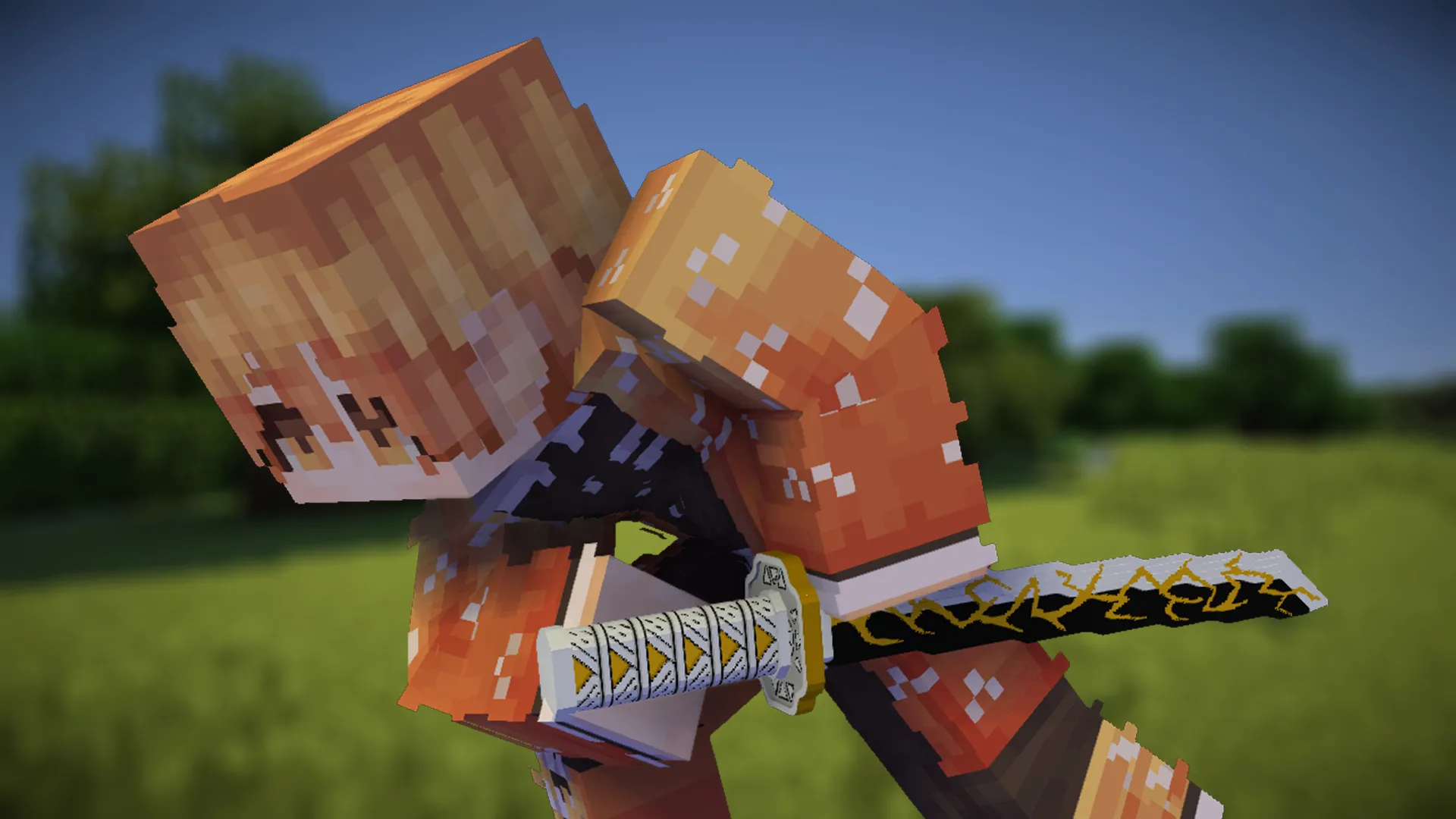 Zenitsu katana from anime Demon slayer — скриншот 1 (Текстуры, Minecraft)