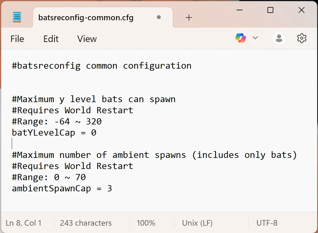 Bats Reconfig, Моды, Minecraft