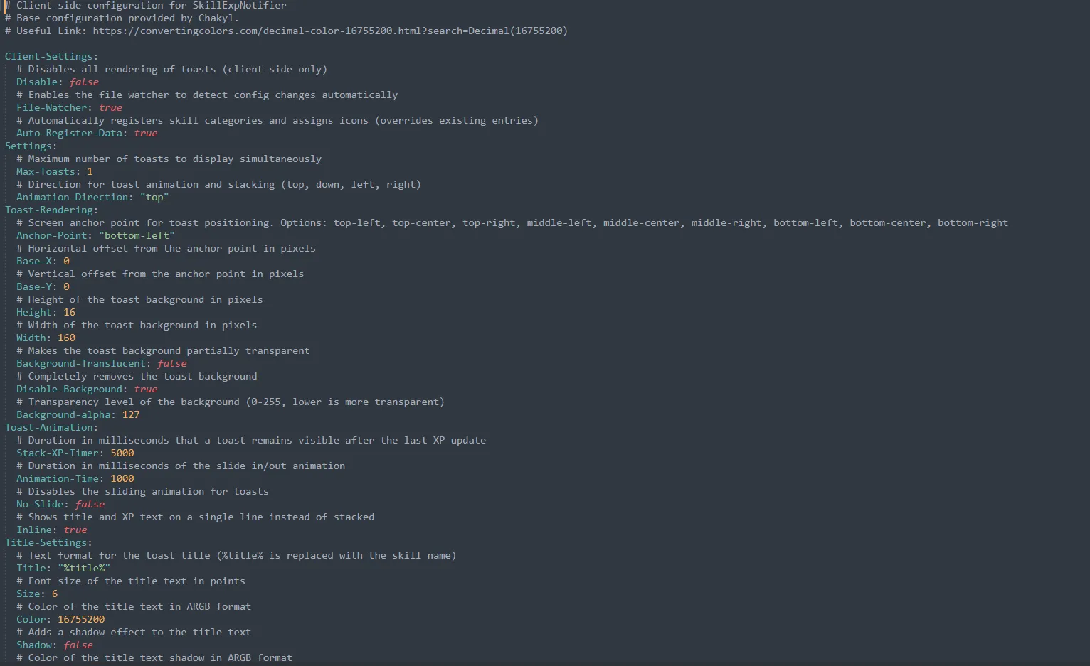SkillExpNotifier, Моды, Minecraft