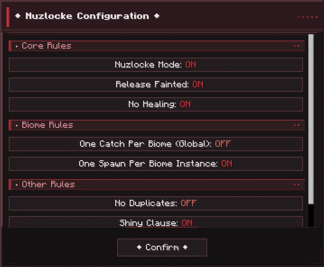 Cobblemon Nuzlocke Mode — скриншот 1 (Моды, Minecraft)