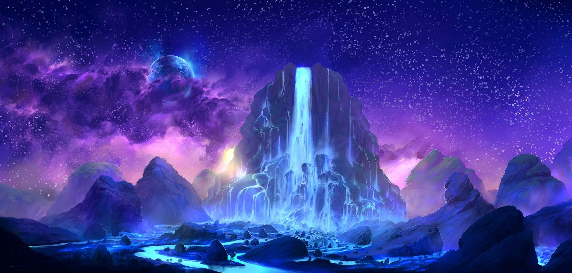 mountains and waterfall sky — скриншот 1 (Текстуры, Minecraft)