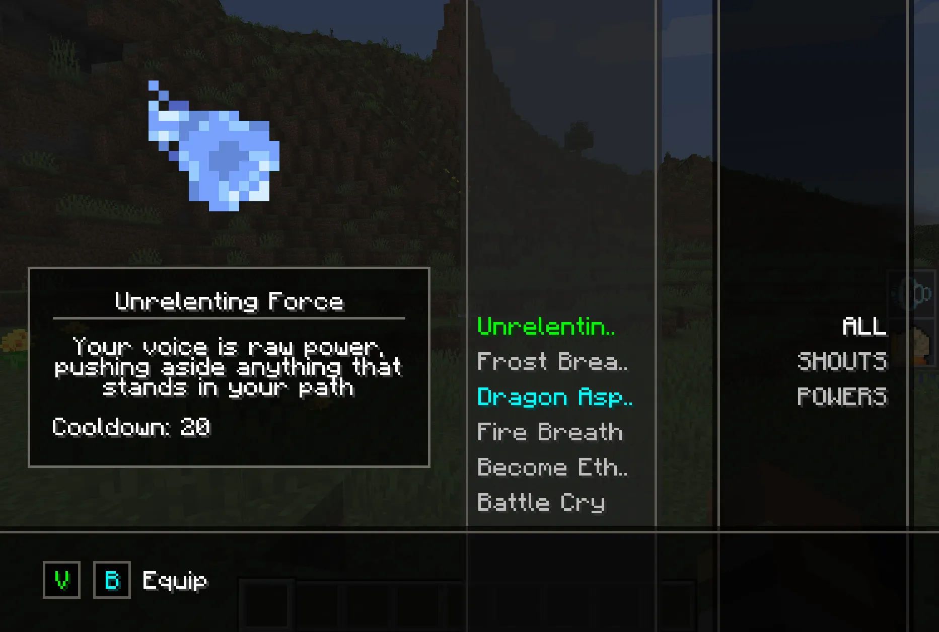 Dragon Shouts, Моды, Minecraft