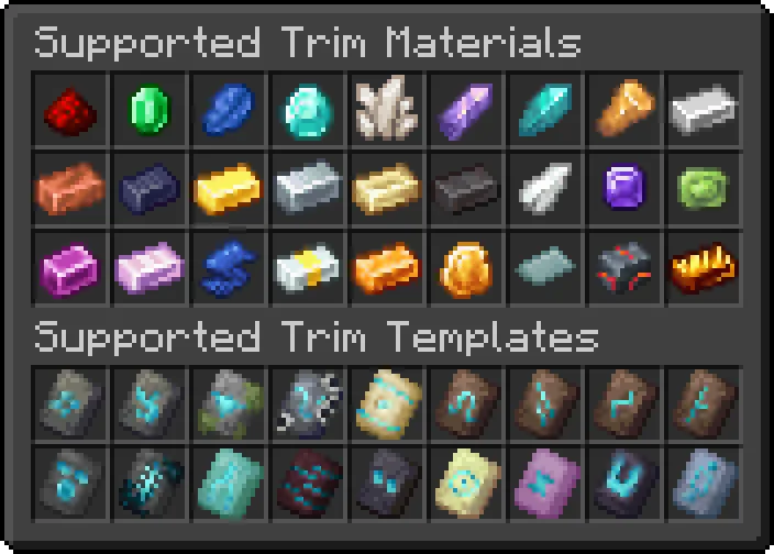 CorrectTrims_Extensions, Текстуры, Minecraft