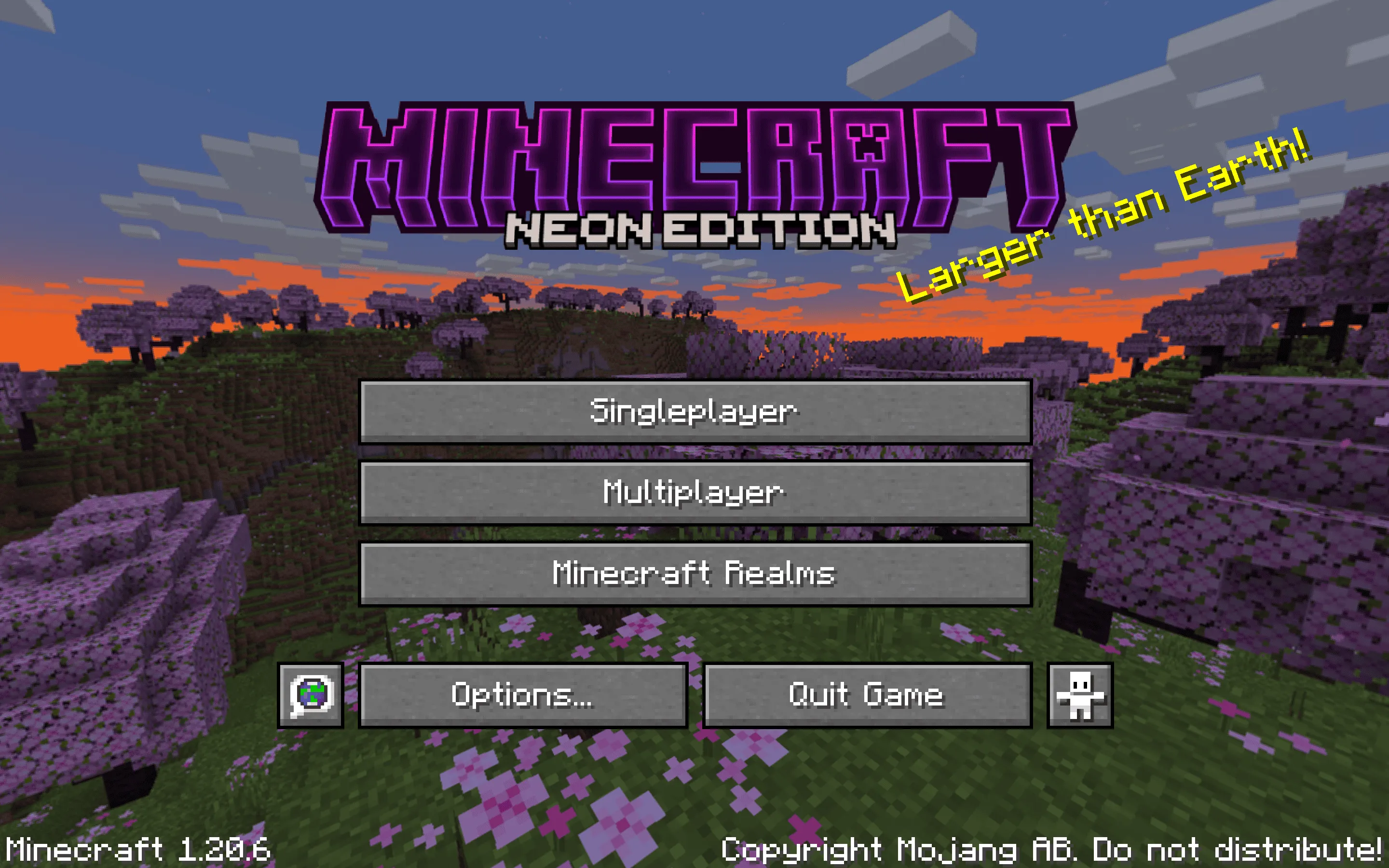 Neon 1 Title Menu — скриншот 1 (Текстуры, Minecraft)