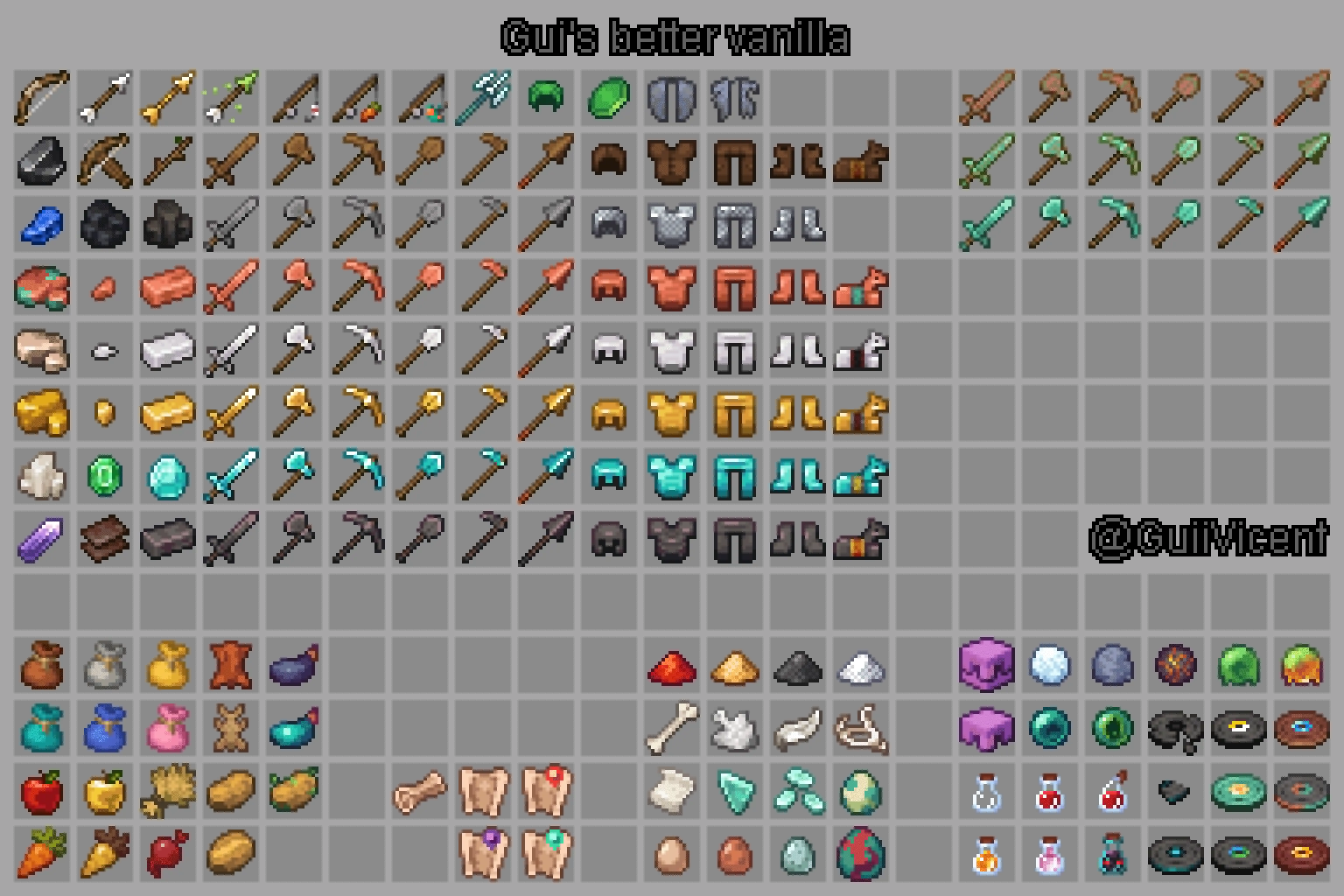 Gui's Better Vanilla, Текстуры, Minecraft