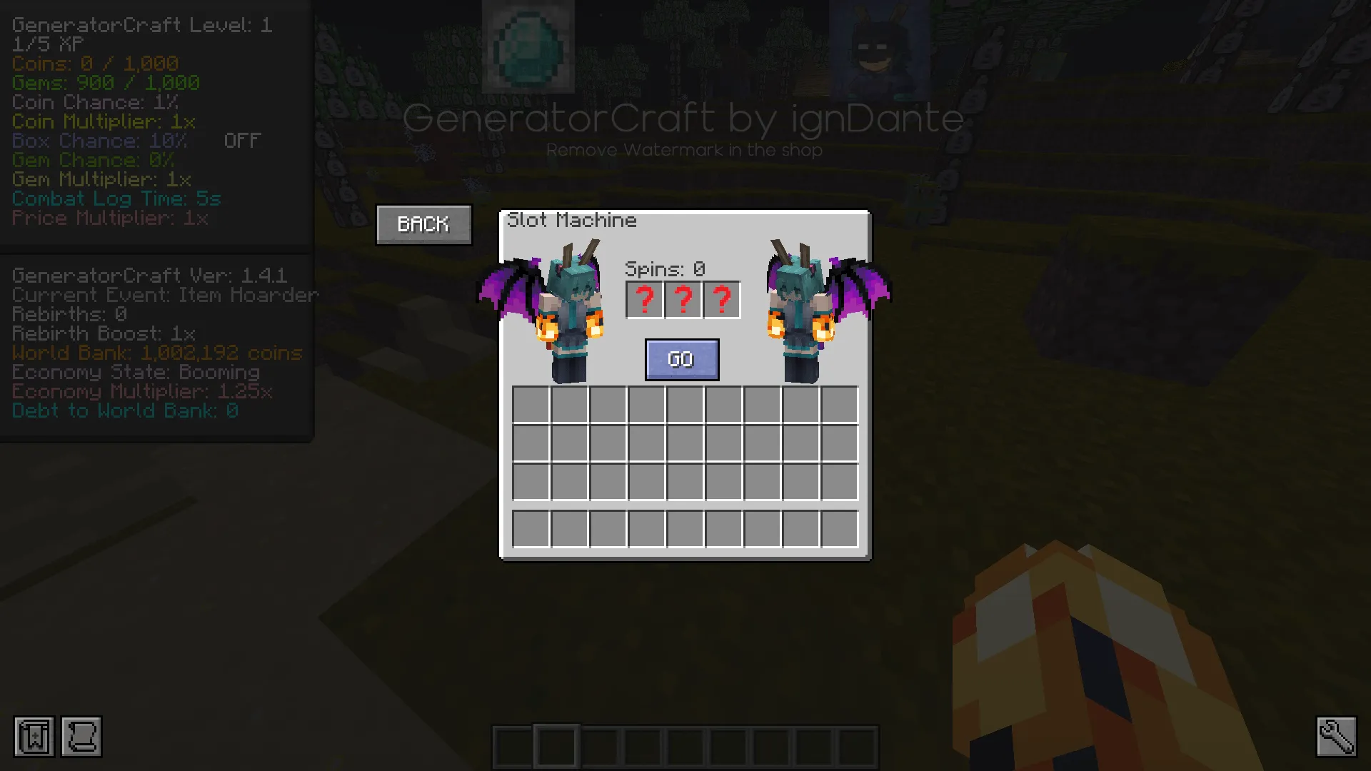 GeneratorCraft - Lootboxes, Gambling, RNG, Economy, Моды, Minecraft