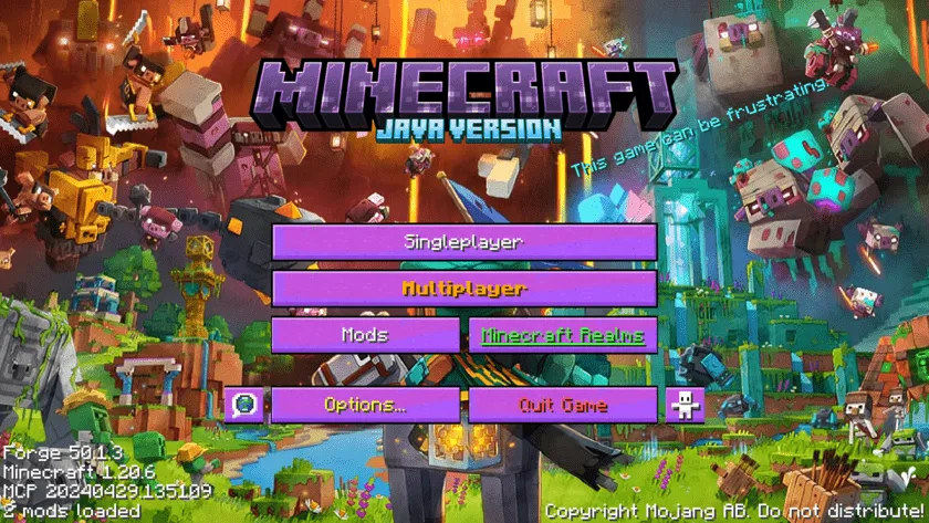 Moonlit Theme (Game Menu), Текстуры, Minecraft