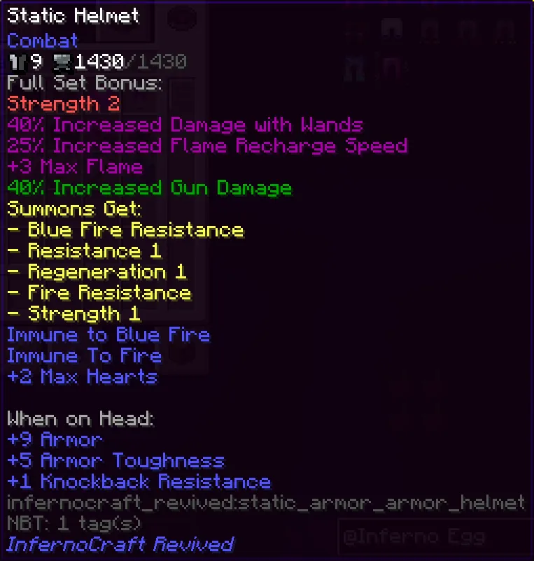InfernoCraft Revived, Моды, Minecraft