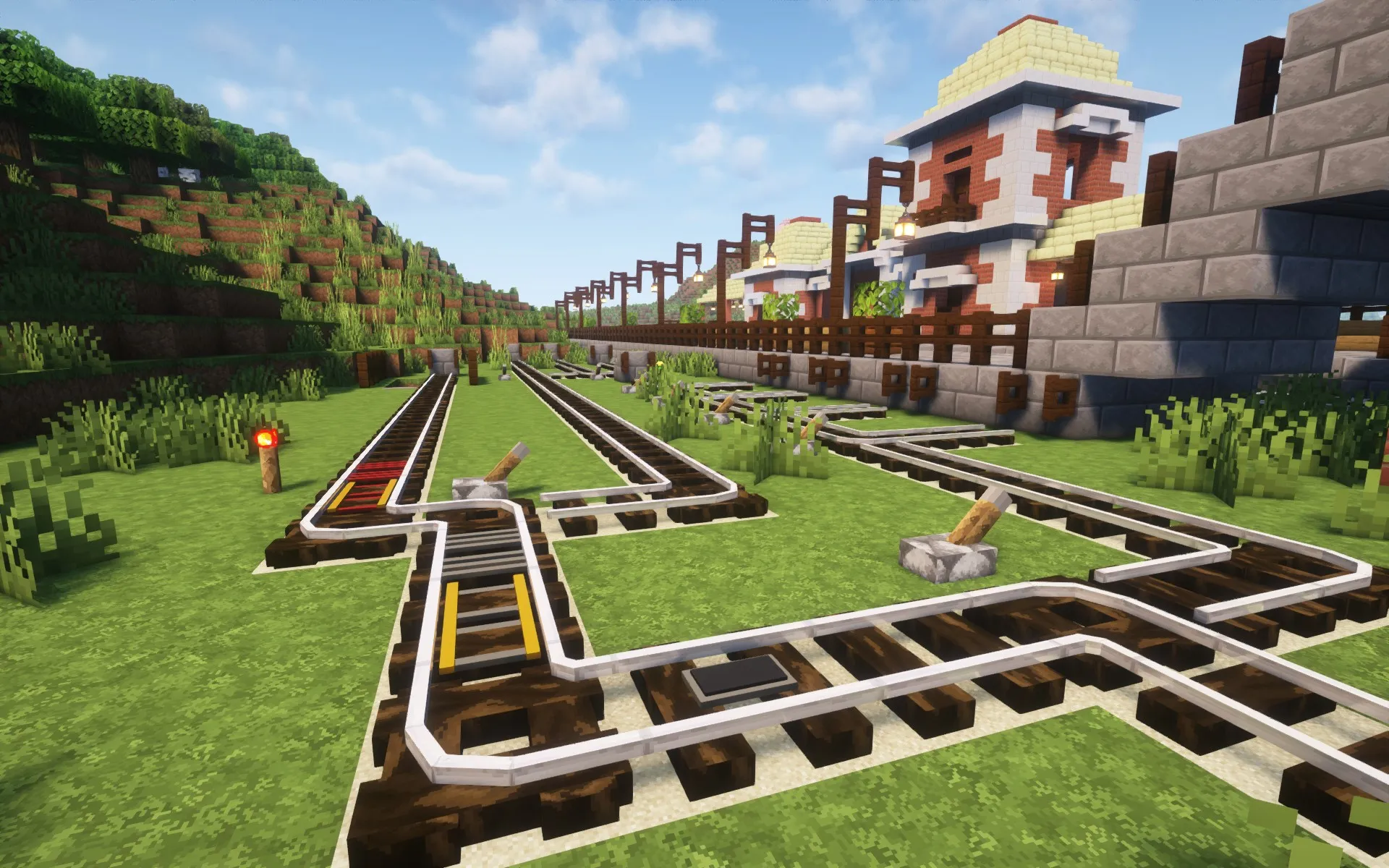 Slim Dark Oak Log Rails (3d models) — скриншот 1 (Текстуры, Minecraft)