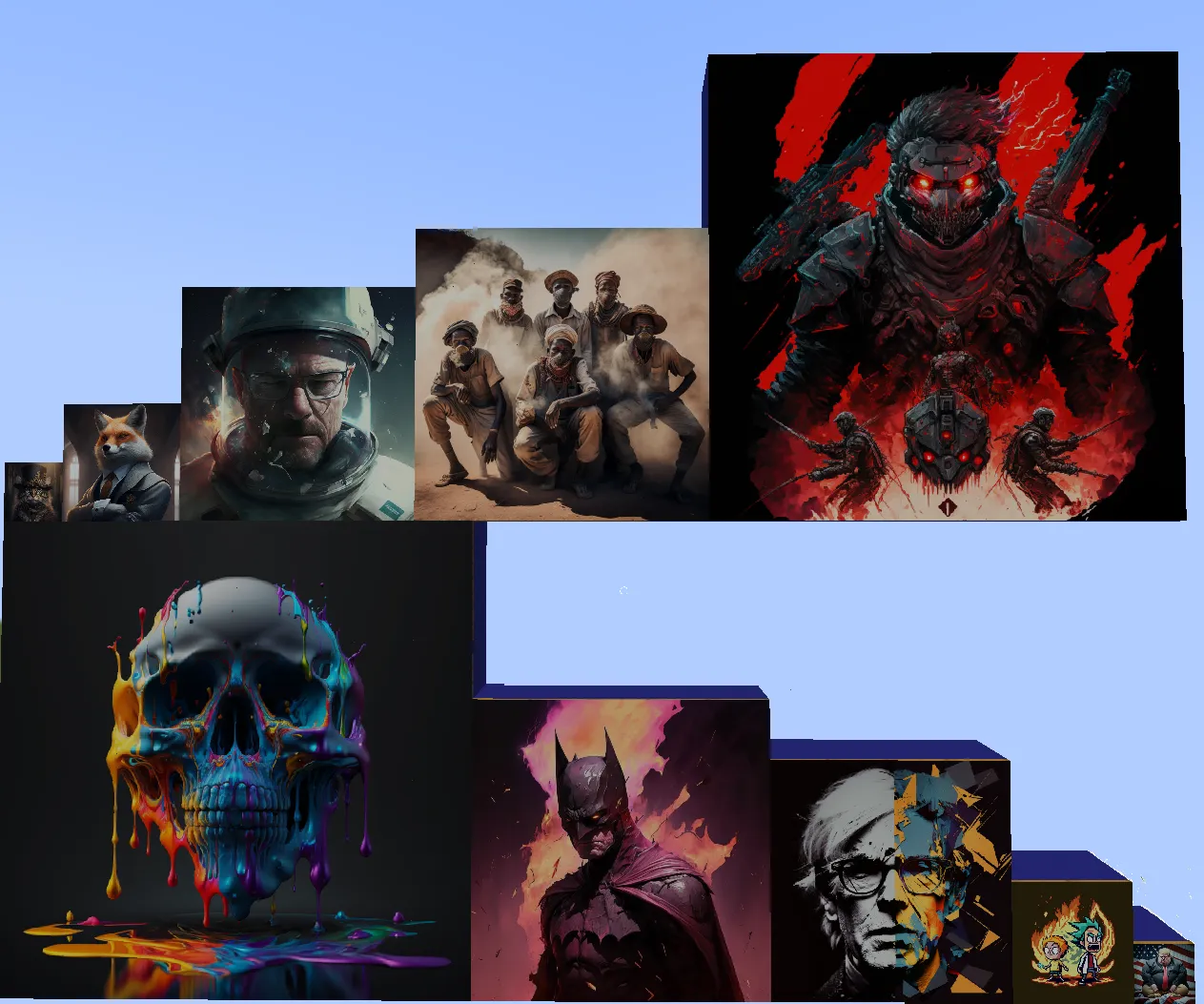 various AI paintings, Моды, Minecraft
