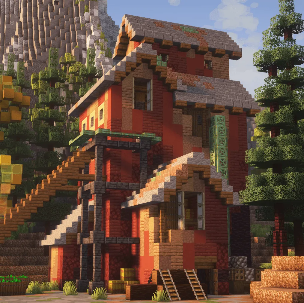 Mountain Mill | Simple Starters Series | Survival Terrain Mining Base | — скриншот 5 (Карты, Minecraft)