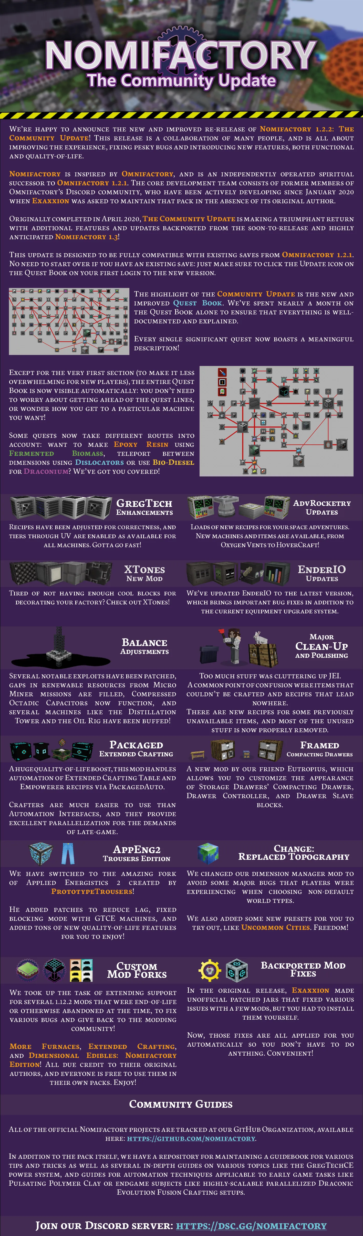 Nomifactory, Модпаки, Minecraft