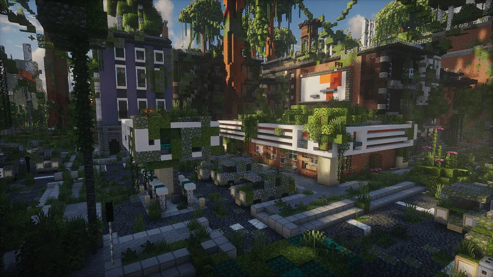 Mosslorn - 1000x1000 Abandoned Overgrown City with Lore, Карты, Minecraft