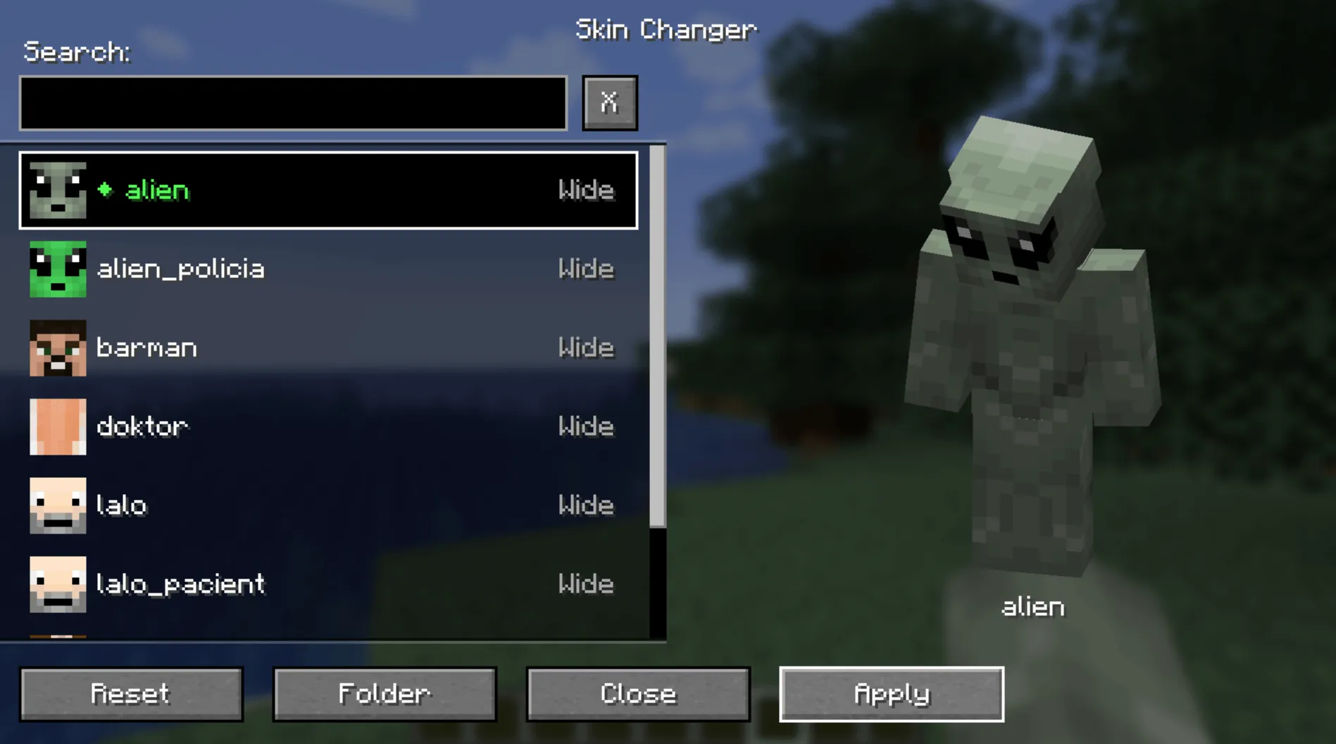 MrChair1's Skin Changer — скриншот 3 (Моды, Minecraft)