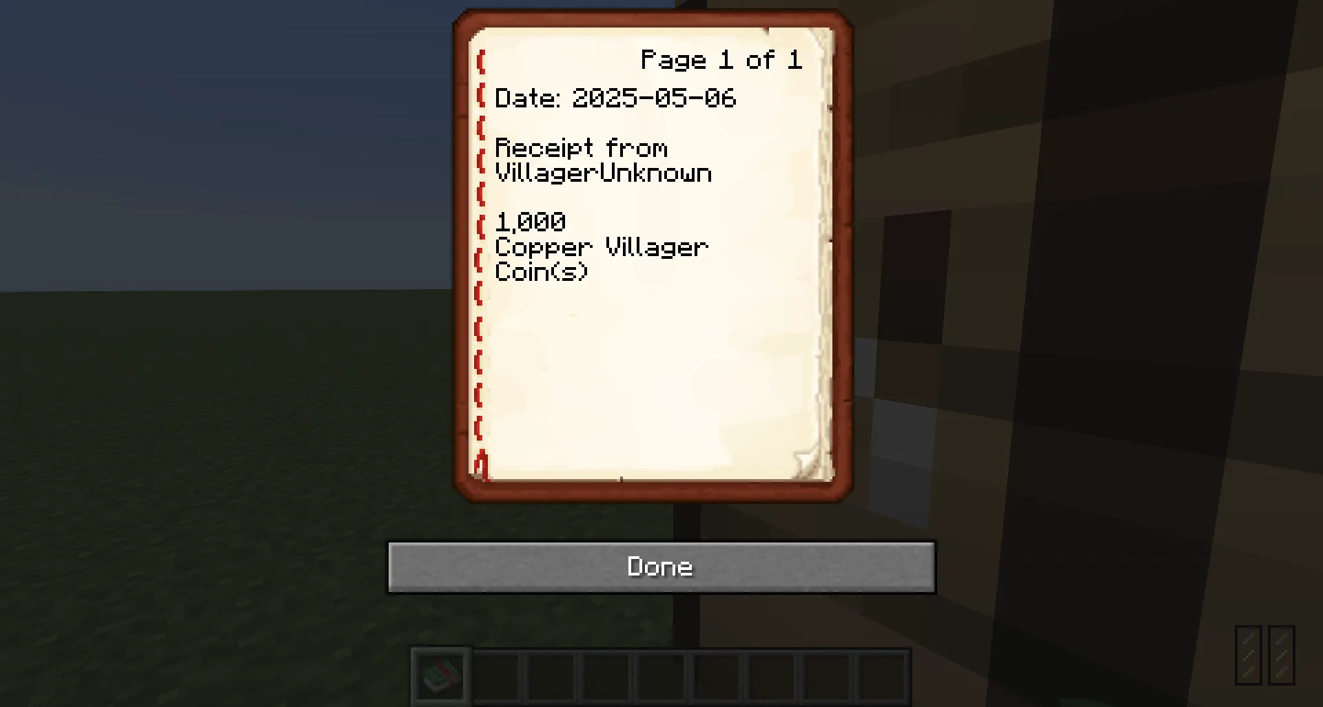 Bookkeeping for Villager Coin (Receipts & Ledgers) — скриншот 4 (Моды, Minecraft)
