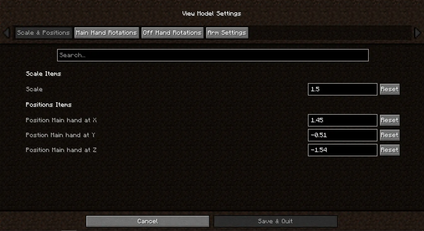 View Model, Моды, Minecraft