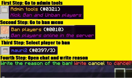 StaffMenu (GUI MENU), Плагины, Minecraft
