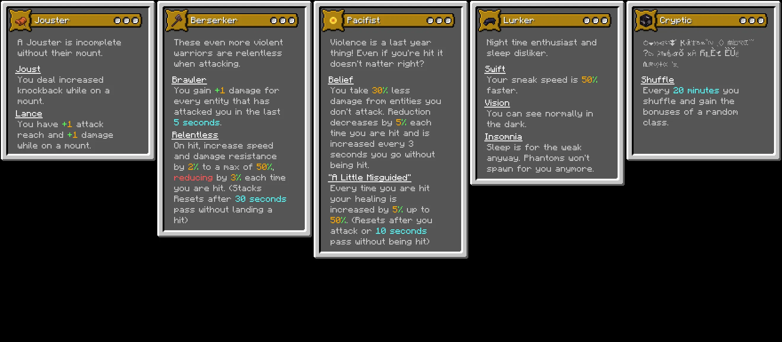 Origins: Mystic's Class Pack, Дата-паки, Minecraft