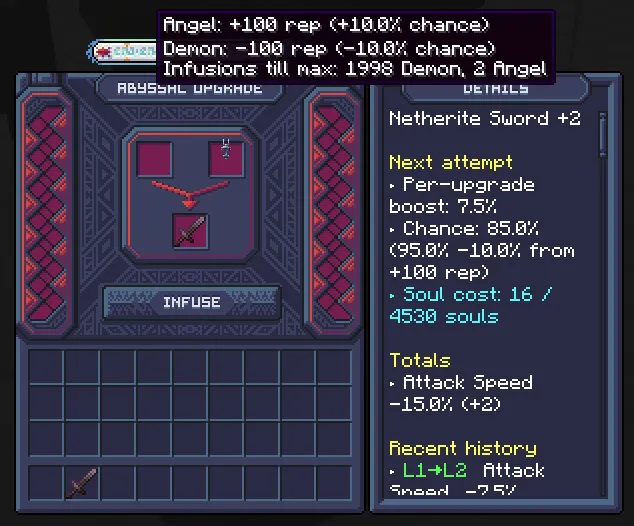 Infinite Upgrades, Моды, Minecraft