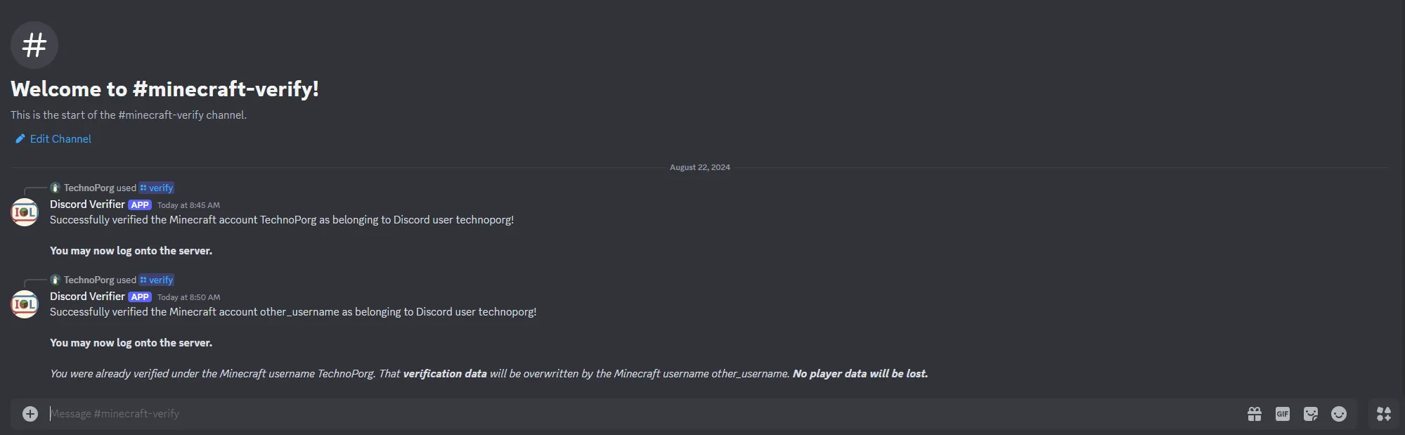 Discord Verifier, Моды, Minecraft