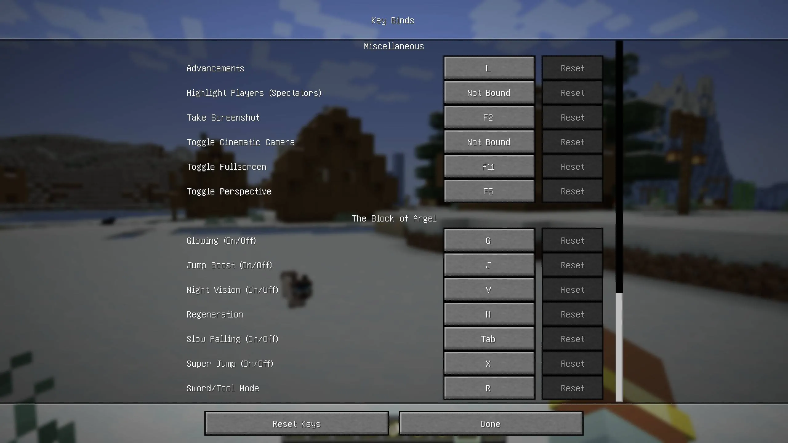 The Block of Angel, Моды, Minecraft