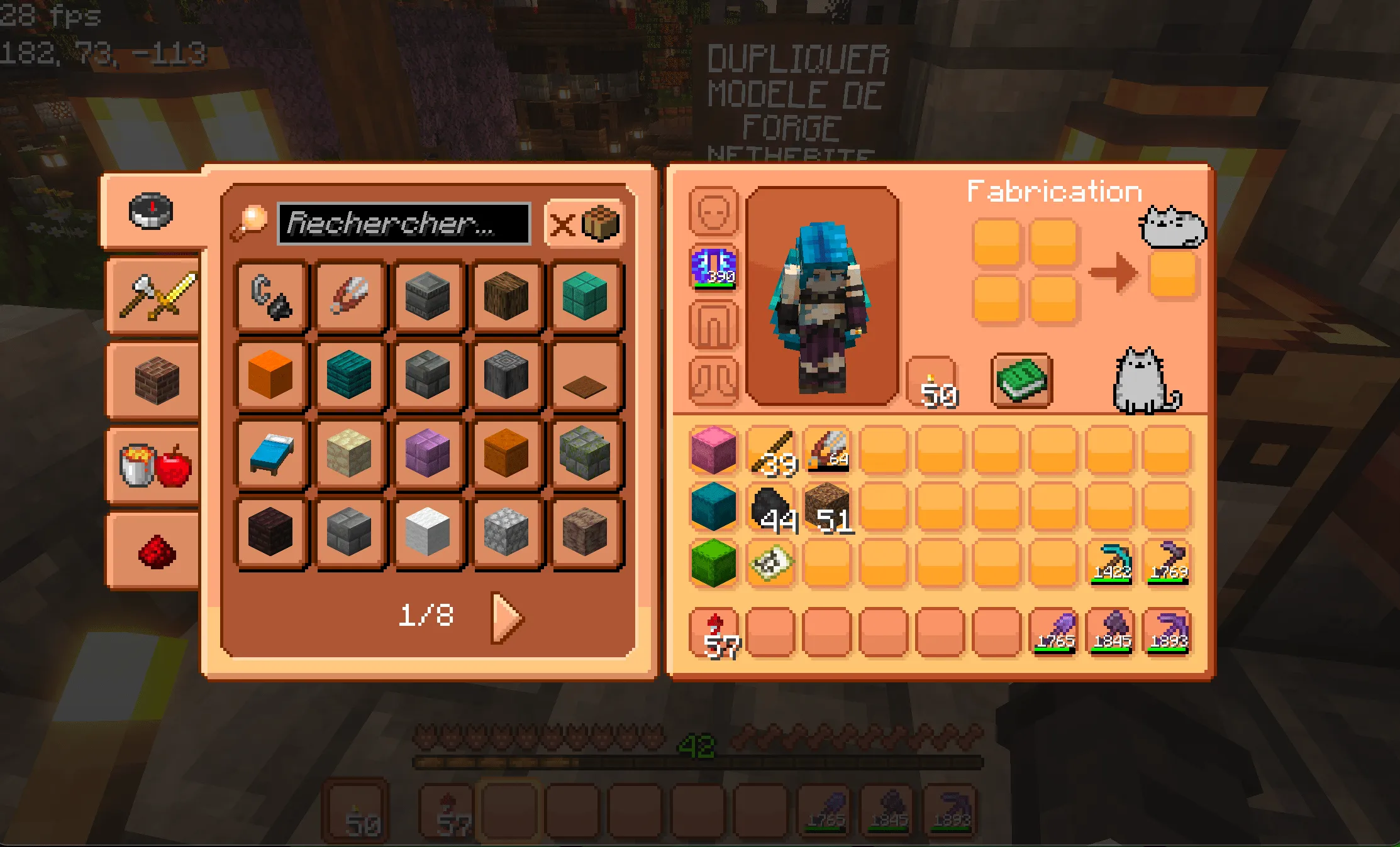 Pusheen GUI, Текстуры, Minecraft