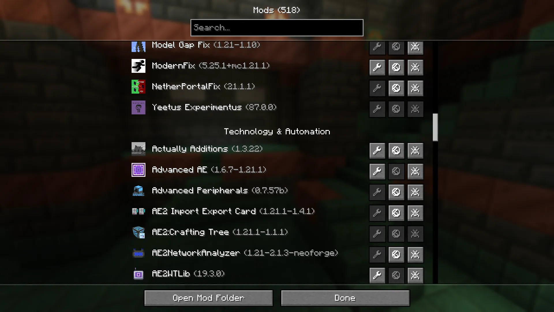 Tidy Mods, Моды, Minecraft