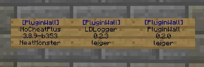 PluginWall — скриншот 1 (Плагины, Minecraft)