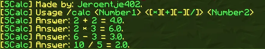 SCalc — скриншот 1 (Плагины, Minecraft)