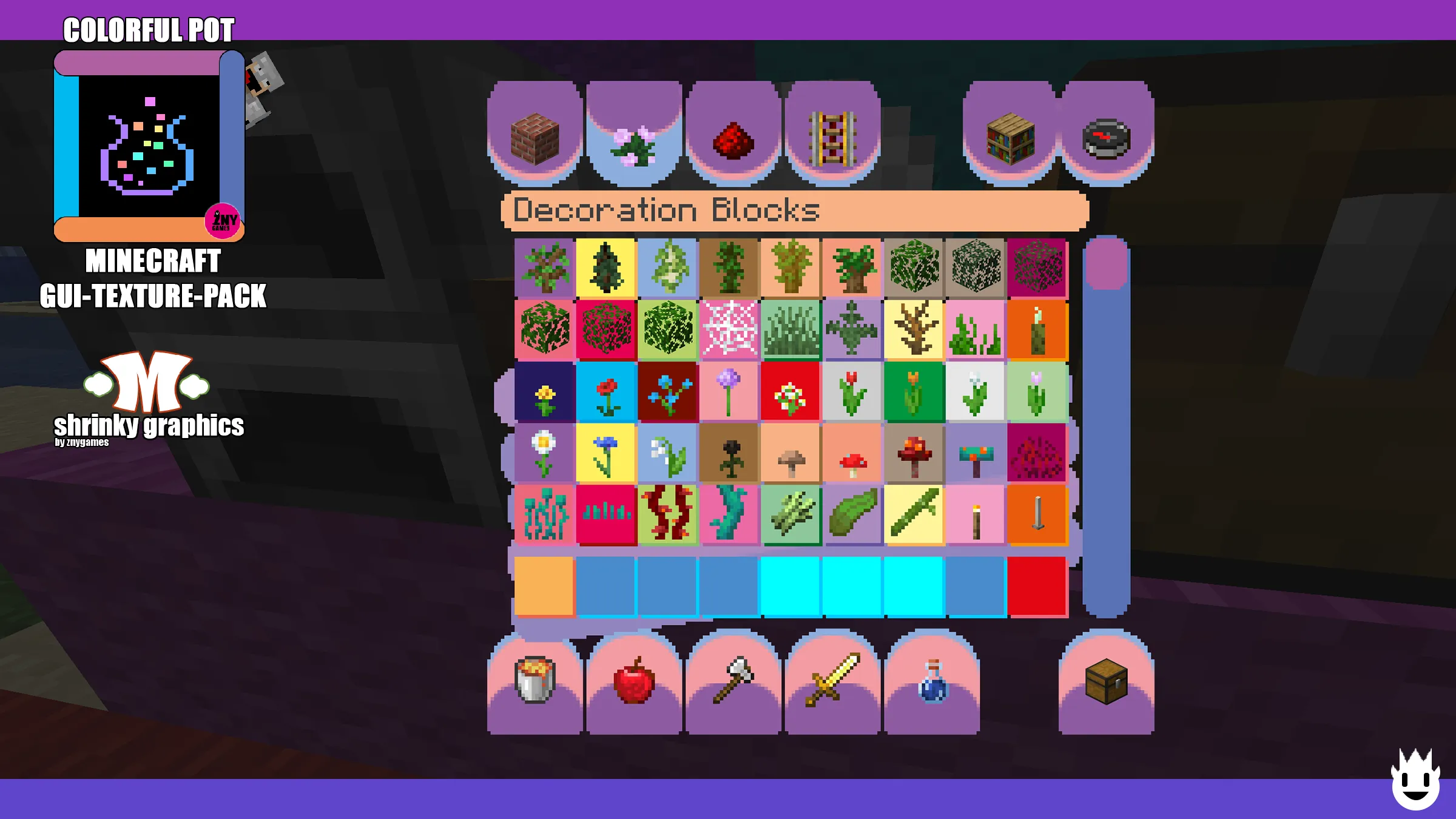 COLORFUL POT | GUI-TEXTURE-PACK — скриншот 4 (Текстуры, Minecraft)