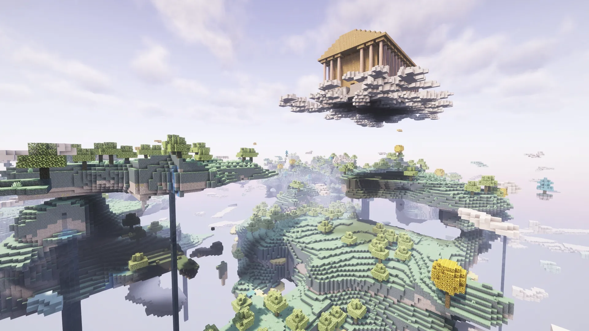 Over the Sky | Floating Islands, Mobs and Many Secrets! — скриншот 1 (Модпаки, Minecraft)