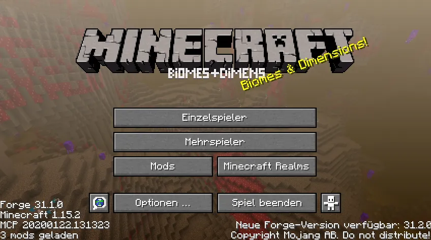 Metro's Biomes & Dimensions, Моды, Minecraft