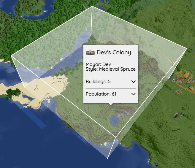 Minecolonies - BlueMap Integration — скриншот 1 (Моды, Minecraft)