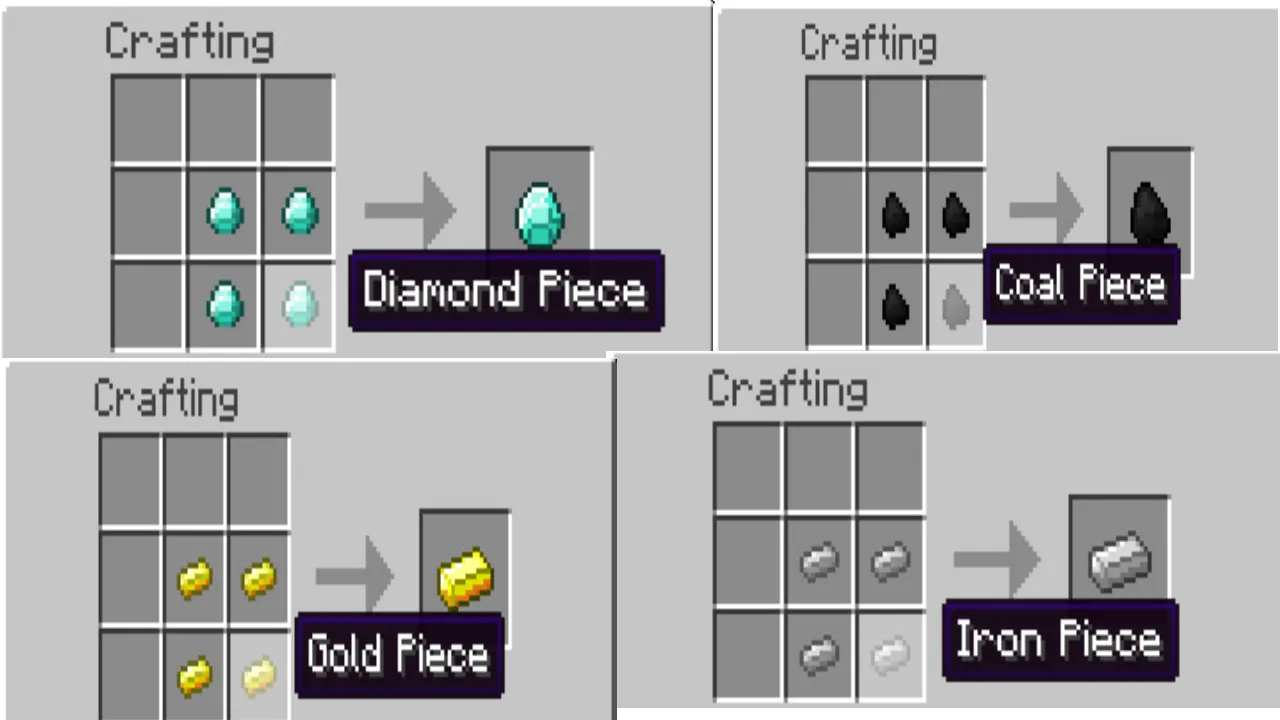 Ore Pieces Mod , Моды, Minecraft