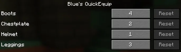 Blue's QuickEquip, Моды, Minecraft