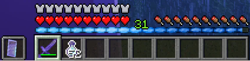 Blue XP Bar and Enchantment Glint — скриншот 1 (Текстуры, Minecraft)