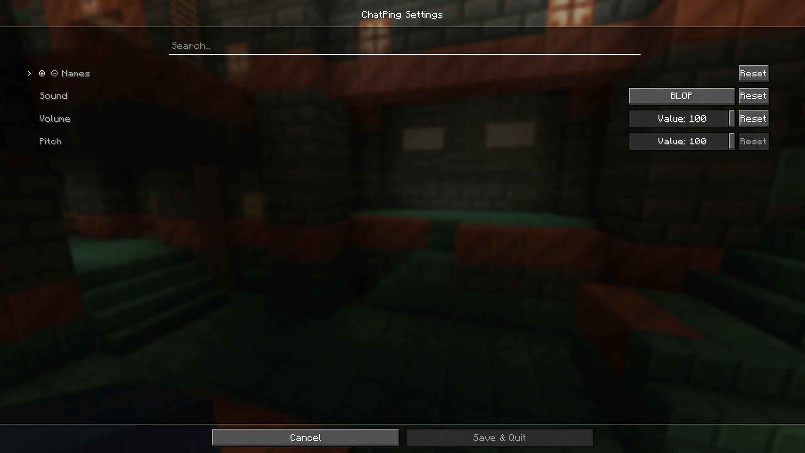 ChatPing, Моды, Minecraft