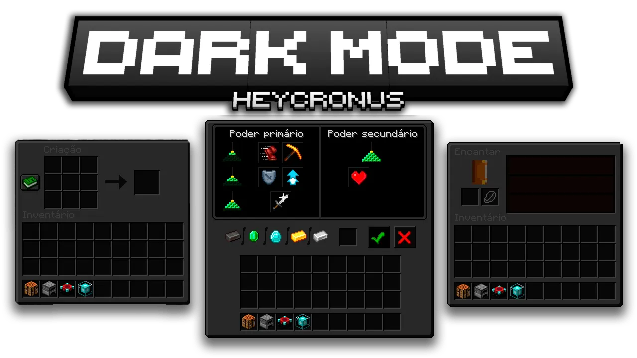 Dark Mode GUI - Heycronus — скриншот 1 (Текстуры, Minecraft)