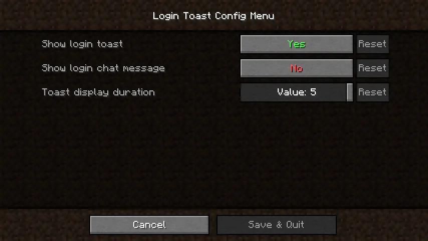 Login Toast — скриншот 1 (Моды, Minecraft)