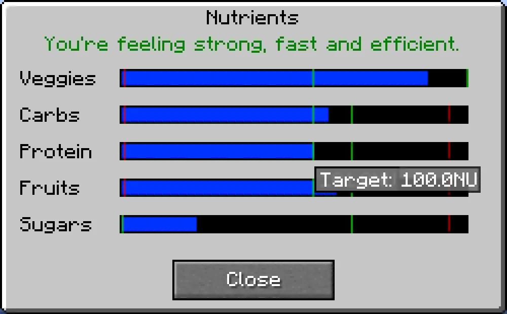 Nutritional Balance - Caching, Моды, Minecraft
