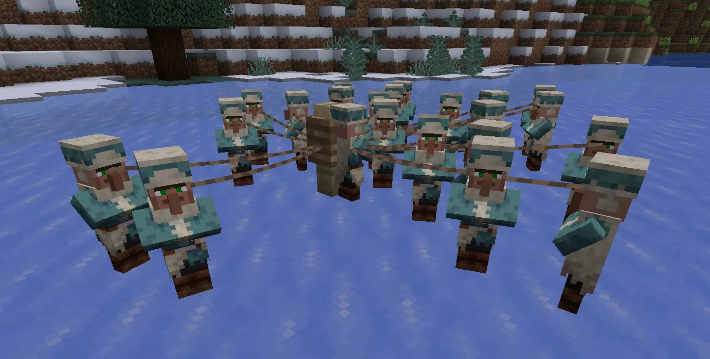 Haven Villagers On Leash — скриншот 1 (Моды, Minecraft)