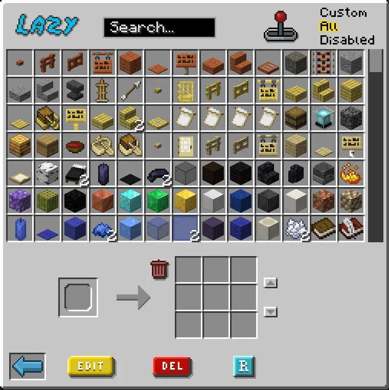 Lazy Recipes Editor, Моды, Minecraft