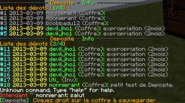 Deposite — скриншот 1 (Плагины, Minecraft)