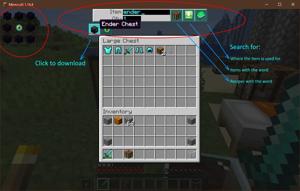 InventoryPlus, Моды, Minecraft