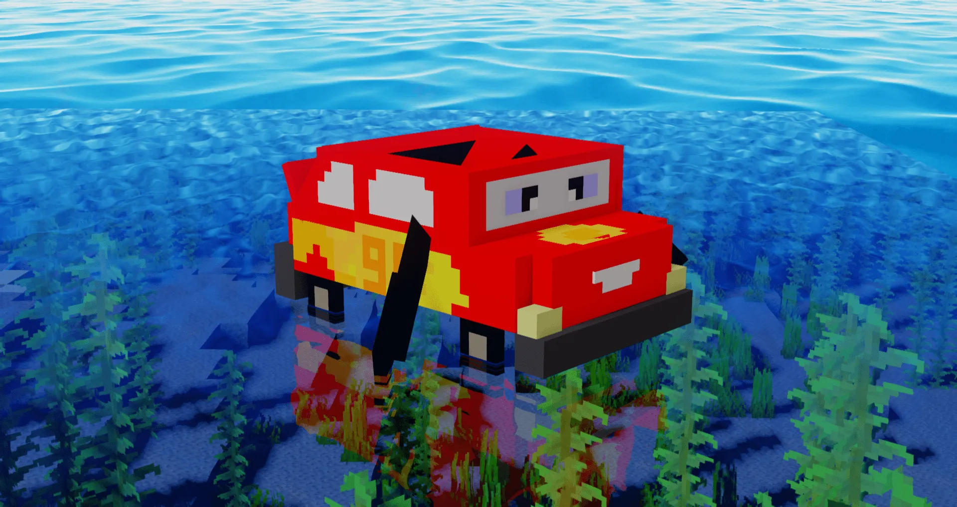 Lightning Mcqueen Boat — скриншот 1 (Текстуры, Minecraft)
